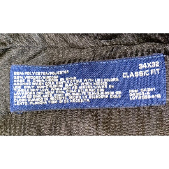 Stafford Essentials Classic Fit Black Dress Pants 34x32 Polyester/Viscose Blend - Picture 4 of 4